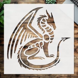 Stencil Dragon, Plastic Reusable, Reusable Plastic, Not specified, for DIY Crafts and Home Decor