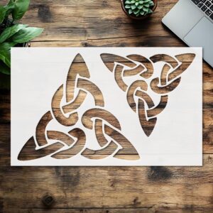 Stencil Celtic Triangle, Plastic Reusable, Reusable Plastic, L x W, for DIY Crafts and Home Decor