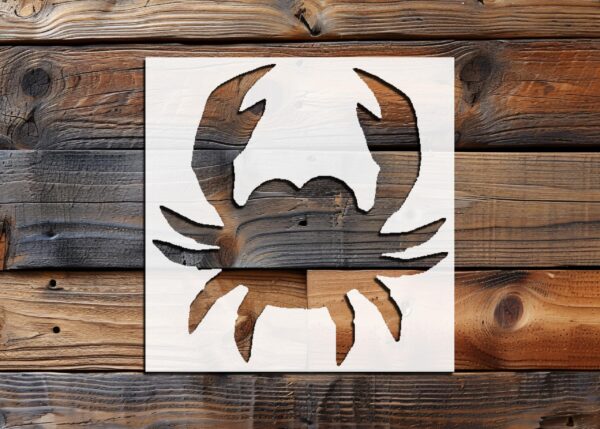 Generic Crab Stencil, 4-Inch, Reusable Plastic, Marine-Themed Crafting and Home Decor, DIY Coastal Projects, White