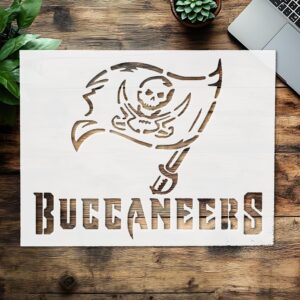TP Bay Buccaneers Custom Stencil - DIY Art Supplies - Arts & Crafts Stencils for Crafts Art Supplies Drawing Painting Stencils for Painting on Wood, Walls