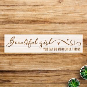 Beautiful Girl Stencil Pattern for Walls and Crafts, Inspirational Quote Design, Ideal for Home Decor and DIY Projects - Size A1 ()