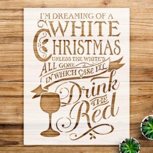Christmas Stencil Pattern for Wood and Crafts, Reusable Mylar Template, Festive Design for Holiday Decor and Painting Projects - Size A2 ()