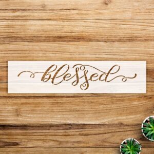 Blessed Stencil Pattern for Wood Signs and Home Decor, Reusable Mylar Template, Inspirational Quote Design for DIY Crafts and Farmhouse Style Projects - Size A2 ()