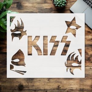 Custom Cut Kiss Band Stencil – Reusable Craft Stencil Template for Arts, DIY Projects, Scrapbooking and Decorative Painting