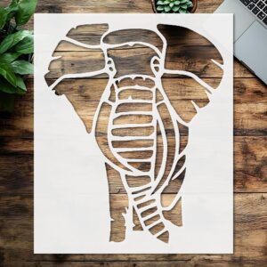 Stencil Big Elephant, Plastic Reusable, Reusable Plastic, L x W, for DIY Crafts and Home Decor