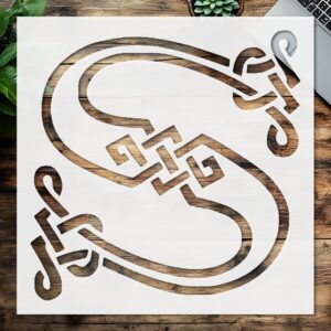 Stencil Celtic Initial S Design, Plastic Reusable, Reusable Plastic, L x W, for DIY Crafts and Home Decor