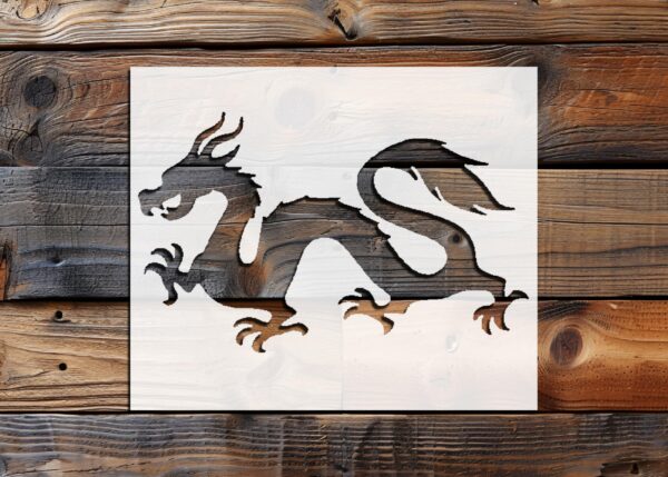 Chinese Dragon Stencil for Painting, 4-Inch, Reusable Plastic, Mythical Creature Crafting and Home Decor, DIY Art Projects