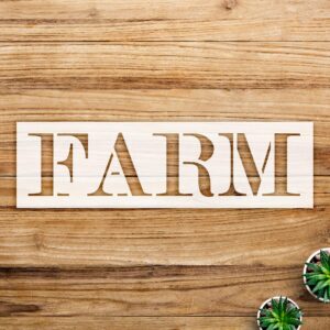 Farmhouse Skinny Serif Word Stencil for Walls and Crafts, Reusable Mylar Template, Ideal for Home Decor and DIY Projects - Size A3 ()