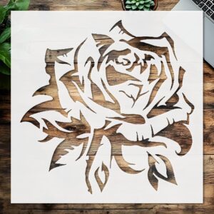 Stencil Beautiful Rose, Plastic Reusable, Reusable Plastic, L x W, for DIY Crafts and Home Decor