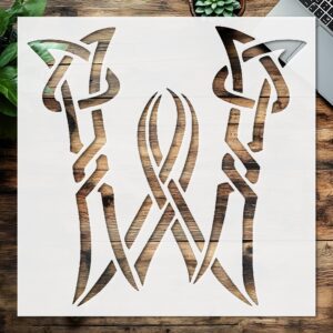 Stencil Celtic Initial W, Plastic Reusable, Reusable Plastic, L x W, for DIY Crafts and Home Decor