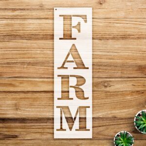 Farmhouse Serif Vertical Word Stencil for Walls and Crafts, Reusable Mylar Template, Ideal for Home Decor and Rustic Projects - Size A3 ()
