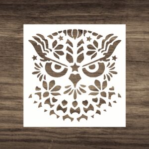 Day of The Dead Owl Stencil - , Intricate and Artistic Design for Dia de Los Muertos Inspired Crafts