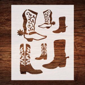 Reusable Cowboy Boots Stencil - Custom, Durable Western Country Design for Crafts