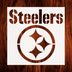 1- 5.5x5.5 inch Custom Cut Stencil, (PA-48-2) Steelers Football Arts and Crafts Scrapbooking Painting on The Wall Wood Glass