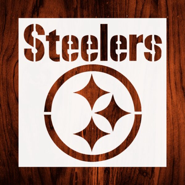 1- 5.5x5.5 inch Custom Cut Stencil, (PA-48-2) Steelers Football Arts and Crafts Scrapbooking Painting on The Wall Wood Glass