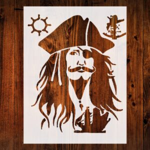 Captain Jack Sparrow Stencil Template, Reusable 10 mil Mylar, for DIY Art, Scrapbooking, Wall Painting & More