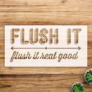 Bathroom Humor Stencil Pattern for Wall Art and Wood Signs, Reusable Design, Perfect for Cabin Decor and Playful Home Accents - Size A4 ()