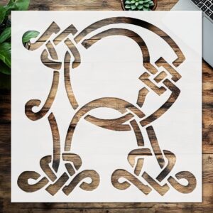 Stencil Celtic Initial R, Plastic Reusable, Reusable Plastic, L x W, for DIY Crafts and Home Decor