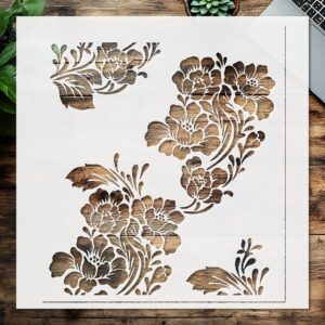 Rose Lace Cake Decorating Stencil, , Professional Food-Grade Acrylic, White
