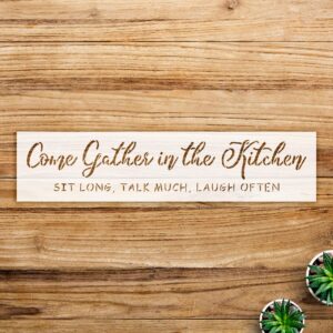 Kitchen Stencil Pattern for Walls and Crafts, Come Gather in The Kitchen Design, Perfect for DIY Home Decor and Inspirational Art Projects - Size A3 ()