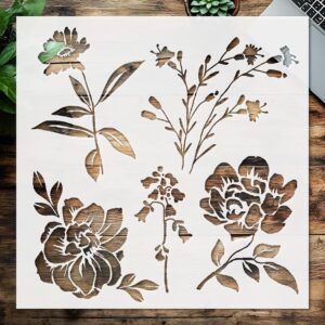 Floral Design Stencil Template, , Reusable for DIY Crafts and Home Decor