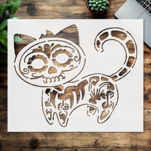 Stencil cat Skeleton, Plastic Reusable, Reusable Plastic, L x W, for DIY Crafts and Home Decor