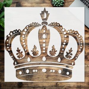 King Crown Reusable Stencil for Painting – DIY Craft Template for Walls, Wood, and Fabric