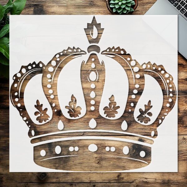 King Crown Reusable Stencil for Painting – DIY Craft Template for Walls, Wood, and Fabric