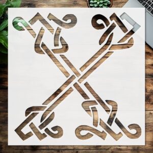 Stencil Celtic Initial X, Plastic Reusable, Reusable Plastic, L x W, for DIY Crafts and Home Decor