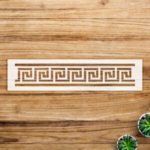Greek Key Meander Stencil Pattern for Walls and Floors, Reusable Mylar Template, Ideal for DIY backsplash, Border, and Home Decor Projects - Size A3 ()