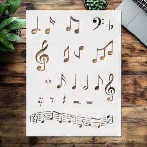 Sheet Music Notes Reusable Stencil - Arts & Crafts Material Scrapbooking for Airbrush Painting Drawing Painting Journal Diary