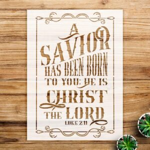 Christian Bible Verse Stencil for Walls and Crafts, Inspirational Design, Perfect for DIY Christmas Decor and Faith Projects - Size A2 ()