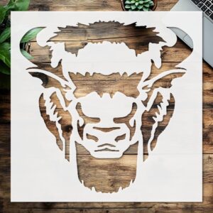 Stencil Buffalo Design, Plastic Reusable, Reusable Plastic, L x W, for DIY Crafts and Home Decor