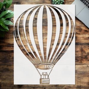 Hot Air Balloon Silhouette Stencil, Reusable, Ideal for Painting and Craft Projects