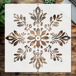 Reusable Snowflake Stencil – Mylar Plastic Template for Painting on Walls, Wood, Fabric, and DIY Crafts