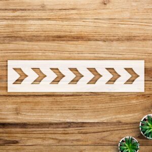 Curved Chevron Pattern Stencil for Home Decor and Craft Projects, Versatile Design for Walls, Wood Signs, and DIY Greek Arrow Borders - Size A4 ()