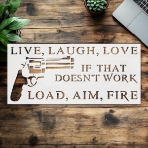 Stencil Magnum Gun, Plastic Reusable, Reusable Plastic, L x W, for DIY Crafts and Home Decor