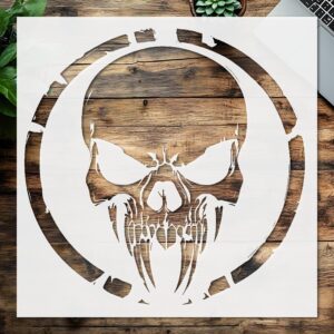 Reusable Skeleton Head Logo Stencil, Halloween, , Perfect for Painting and Craft Projects