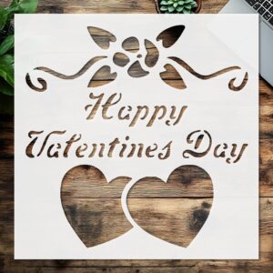 Stencil Happy Valentine's Day, Plastic Reusable, Reusable Plastic, L x W, for DIY Crafts and Home Decor
