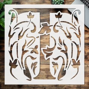Stencil Letter Initial T Design, Plastic Reusable, Reusable Plastic, L x W, for DIY Crafts and Home Decor