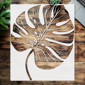 Silhouette Monstera Leaf Stencil, Reusable, Ideal for Painting and Craft Projects