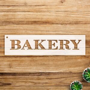 Bakery Word Stencil Pattern for Walls and Crafts, Reusable Mylar Template, Antique Style Design, Ideal for Home Decor and Farmhouse Projects - Size A2 ()