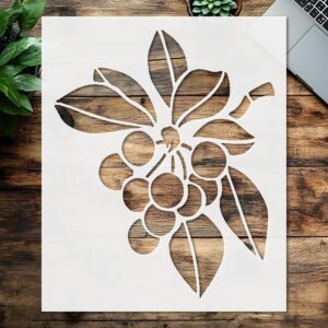 Stencil Cherry, Plastic Reusable, Reusable Plastic, Not specified, for DIY Crafts and Home Decor