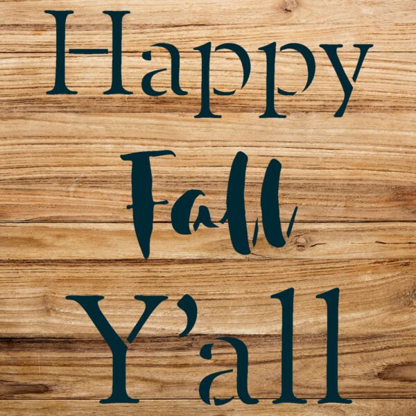 Happy Fall Y'all Stencil Pattern for Walls and Crafts, Reusable Mylar Template, Ideal for Home Decor and Seasonal Projects - Size A4 () - Image 2