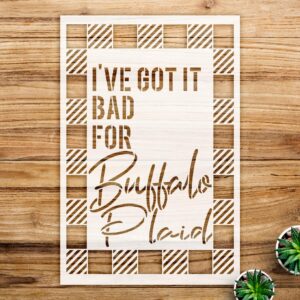 Buffalo Plaid Check Stencil for Painting Wood Signs, Furniture, Totes, and Crafts, Reusable Mylar Template for Home Decor and DIY Projects - Size A4 ()