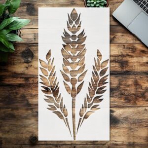 Wheat Wreath Reusable Stencil, , Perfect for Painting and Craft Projects