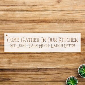 Kitchen Stencil Pattern for Wood Signs, Reusable Mylar Template, Ideal for Home Decor and Painting Projects, Perfect for Creating Inviting Spaces - Size A3 ()