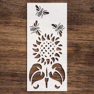 Stencil Sunflower Bees, Plastic Reusable