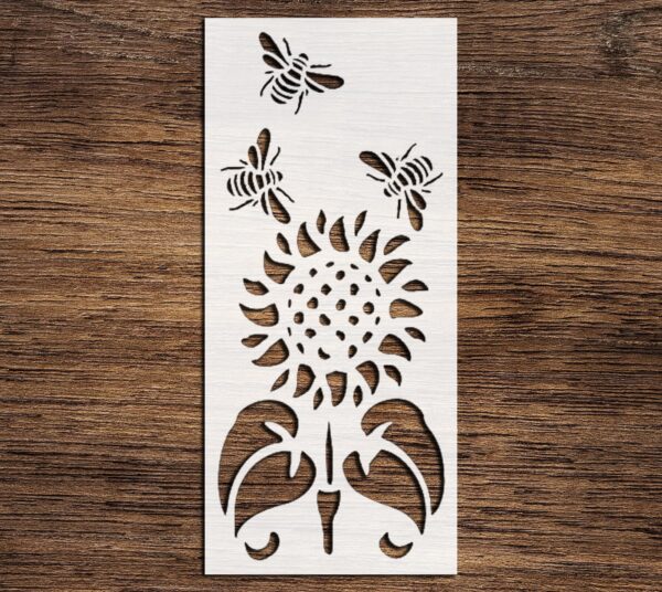 Stencil Sunflower Bees, Plastic Reusable