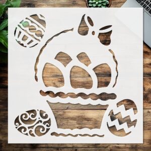 Stencil Easter Basket Design, Plastic Reusable, Reusable Plastic, Not specified, for DIY Crafts and Home Decor